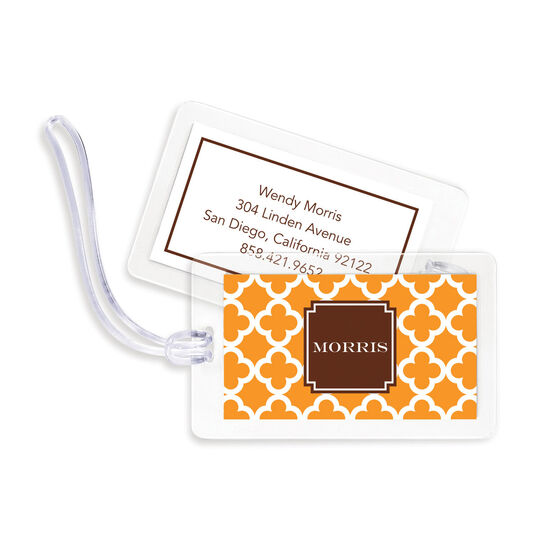 Tangerine Bristol Tile Luggage Tags